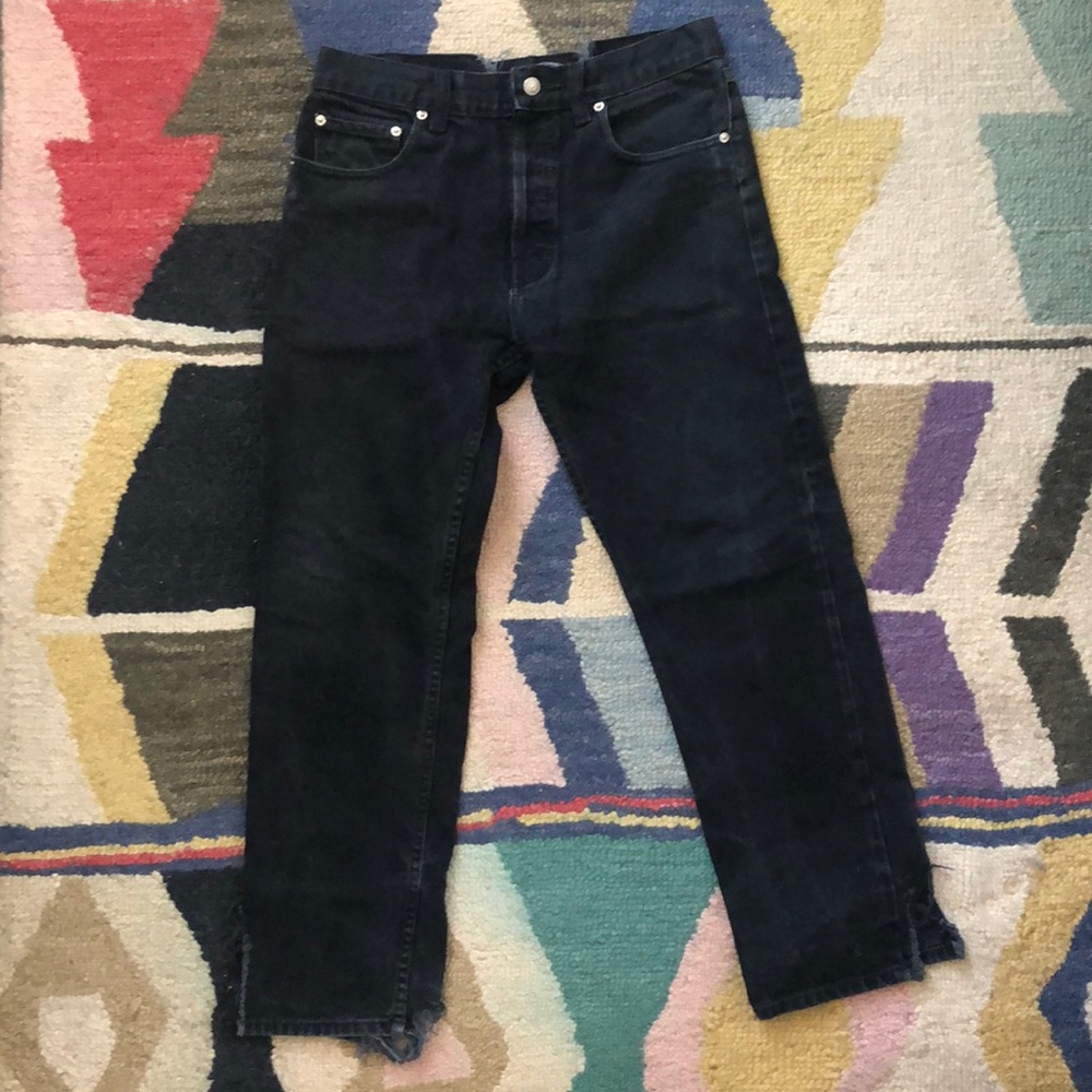 Destroyed Black 501s